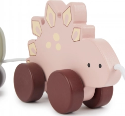 Drewniana zabawka do ciągnięcia dinozaury Bieco