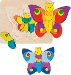 Wielowarstwowe drewniane puzzle Motyl GOKI