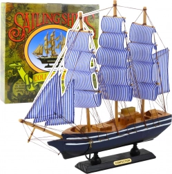 Dekoracyjny model żaglówki Biało-Niebieska 33x31 cm