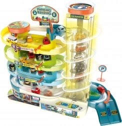 Piętrowy garaż z windą dla 6 aut z efektami świetlnymi i dźwiękowymi