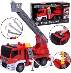 Wóz strażacki z pompą wodną, światłami i dźwiękami, napęd na sprężynę (friction)