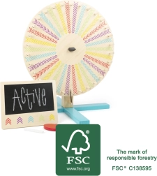 drewniane koło fortuny z tablicą szkolną SMALL FOOT Active