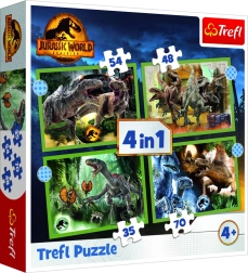 Puzzle 4w1 niebezpieczne dinozaury Jurassic World