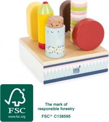 Drewniany zestaw lodów fresh – stojak z 6 lodami