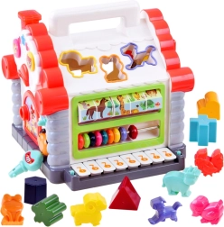 Interaktywny domek – muzyczne sortowanie kształtów i zwierzątek dla dzieci 18+ miesięcy