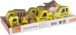 Drewniane pojazdy budowlane – zestaw 6 sztuk