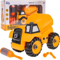 Dziecięca betoniarka do samodzielnego montażu 3+ ze śrubokrętem i 3 bitami – Betoniarka