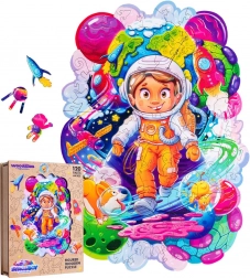 Drewniane puzzle Kosmiczny podróżnik 120 elementów