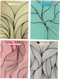 Torebka prezentowa z falującym złotym wzorem 23 × 18 × 10 cm