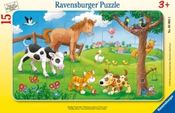 Puzzle 15 elementów: miłośnicy uroczych zwierzątek RAVENSBURGER