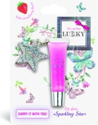 Lukky błyszczący błyszczyk do ust o smaku truskawkowym z zawieszką