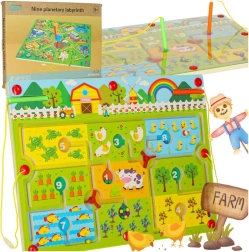 Magnetyczna drewniana gra labiryntowa Farma dla 2 graczy
