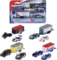 Majorette Racing Deluxe samochód wyścigowy z przyczepą transportową - 1 sztuka