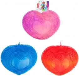 Sercowe puffer do ściskania – antystresowa tęczowa zabawka z miękkiego silikonu 18 cm