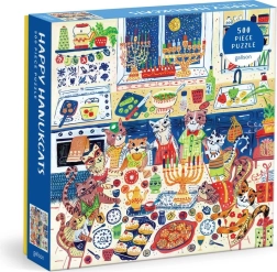 Kwadratowe puzzle Happy Hanukcats 500 elementów