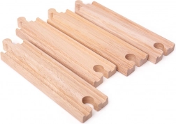 Długie proste tory BIGJIGS RAIL 21 cm – 4 szt.