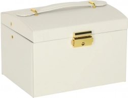 Szkatułka na biżuterię z szufladkami i lusterkiem, biała