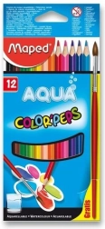 Trójkątne kredki Maped Aqua Color'Peps 12 szt. z pędzelkiem