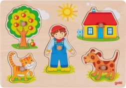 Drewniana układanka Dom GOKI
