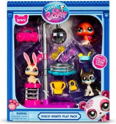 Littlest Pet Shop Disco Nights – zestaw figurek z 3 zwierzątkami