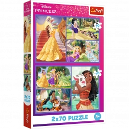 Puzzle 2x70 Disney Księżniczki Bajkowe Dni