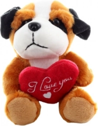 Pluszowy piesek z serduszkiem 14 cm