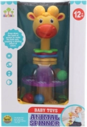 Bączek z kuleczkami Żyrafa – interaktywna kręcąca się zabawka dla niemowląt 12m+