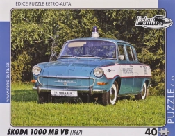 Puzzle Retro Samochody Škoda 1000 MB VB 40 elementów