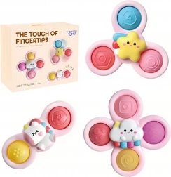 WOOPIE dziecięcy kosmiczny spinner pop-it zabawka sensoryczna różowa, zestaw 3 szt.