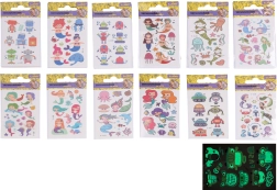 Tatuaże naklejane świecące w ciemności – mix 10,5 × 6 cm