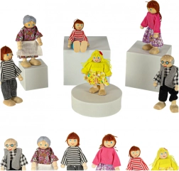 Drewniana rodzinka do domku dla lalek, 6 szt.
