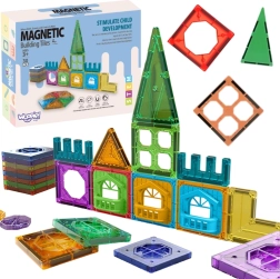 Magnetyczne klocki konstrukcyjne 3D WOOPIE – edukacyjny zestaw Zamek, 30 szt.