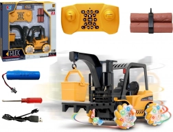 RC wózek widłowy z obrotem 360° i świecącymi kołami