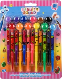 Pachnące długopisy żelowe z pomponem 12 szt.