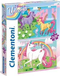 CLEMENTONI puzzle Wierzę w jednorożce 2×20 elementów