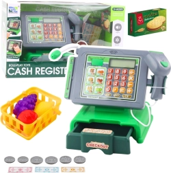 Dziecięca kasa sklepowa z akcesoriami ze światłami i dźwiękami – zielona