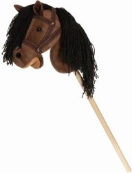 Koń na kiju Hobby Horse brązowy z oparciem 80cm