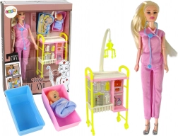 Lekarska lalka z długimi włosami i akcesoriami