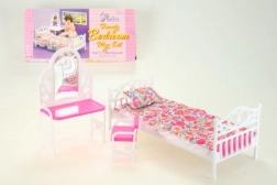 Glorie łóżko i toaletka dla lalek