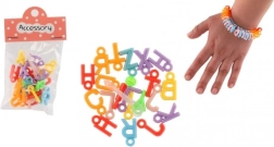 Plastikowe koraliki serduszka i literki ze sznurkiem