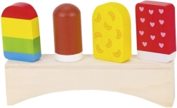 Kolorowe drewniane lody na stojaku