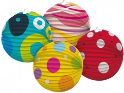 Kolorowy papierowy lampion kula 25 cm