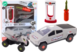 Zestaw nowoczesnego auta z quadzie do montażu DIY – szary