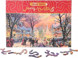 Puzzle Merry Christmas – zaśnieżona ulica 468 elementów