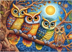 Cherry Pazzi puzzle Sowy w świetle księżyca 500 elementów