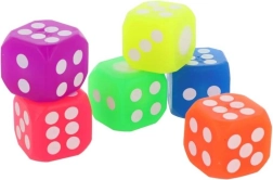 Świecąca kostka do gry LED (mix kolorów) – gumowa 4 cm