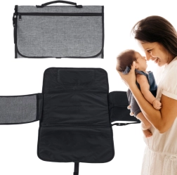 Podróżna mata do przewijania ze składaną torbą – szara