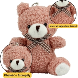Różowy pluszowy brelok Miś 8 cm