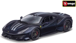 Ferrari TOP 488 Pista niebieski ze srebrnym pasem 1:24 model Bburago