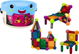 Magnetyczne zestawy budowlane z podświetleniem w wiadrze 80 części